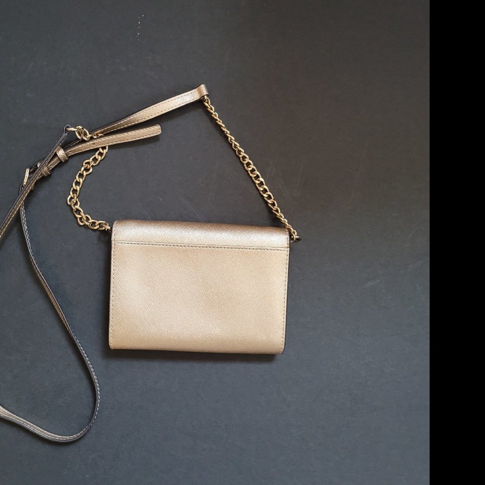 Michael Kors Gold Crossbody Wallet - Picture 2 of 7